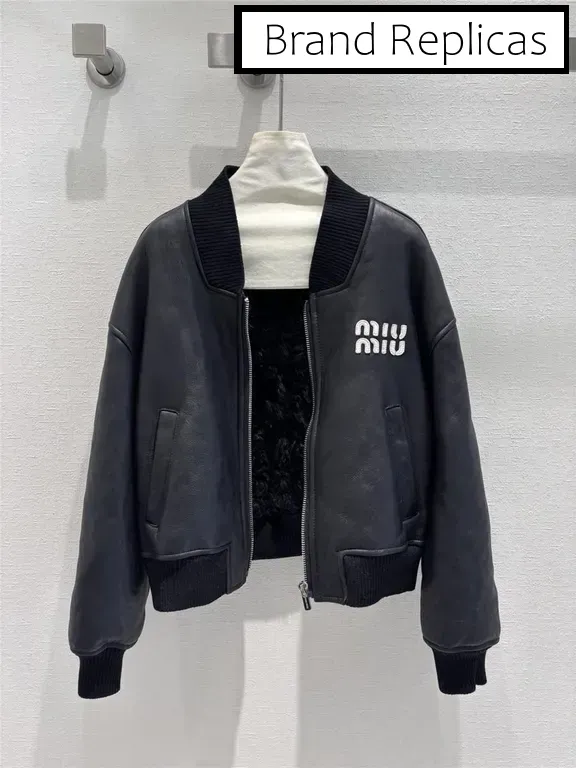 Miumiu ribbed shearling coat